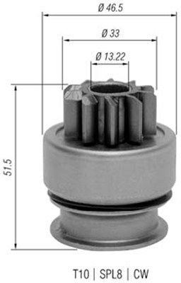 MAGNETI MARELLI 940113020348 Hammastrummel, starter PAJERO 2.5 TD 4WD 99 HP Diisel 2000