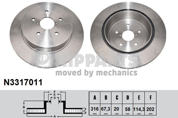 NIPPARTS Brake disc Article number: N3317011 cheaply