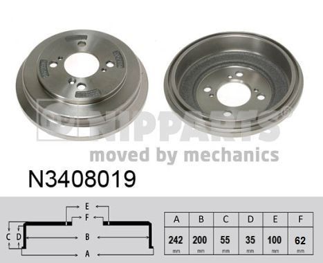 NIPPARTS Bremsetromle Varenummer: N3408019 billige