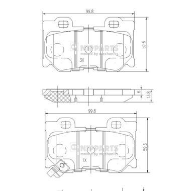 NIPPARTS Brake pad set Article number: N3611053 cheaply