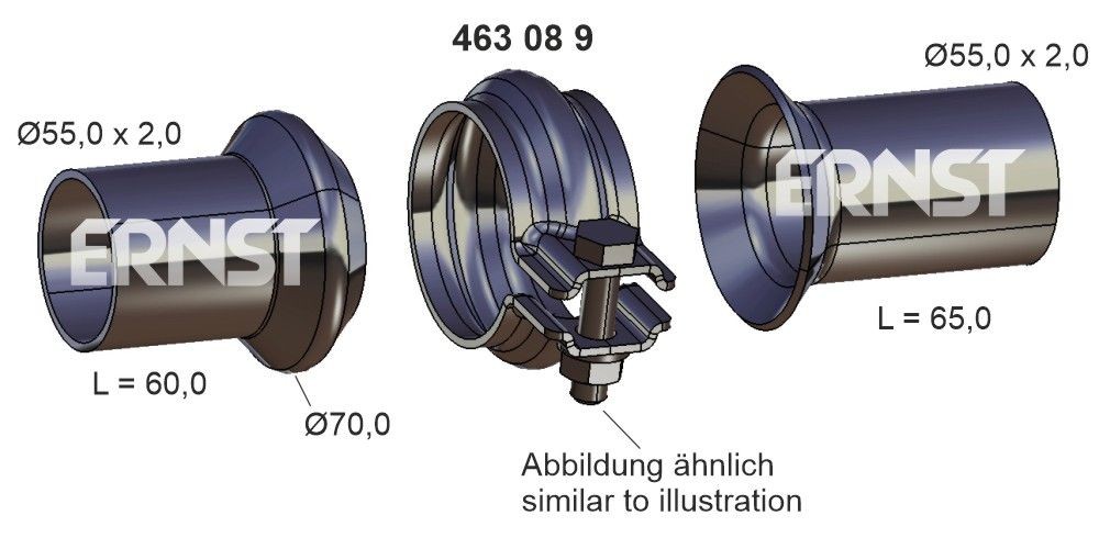 ERNST 463089 Remondikomplekt, heitgaasitoru SCUDO 2.0 JTD 94 HP Diisel 2006