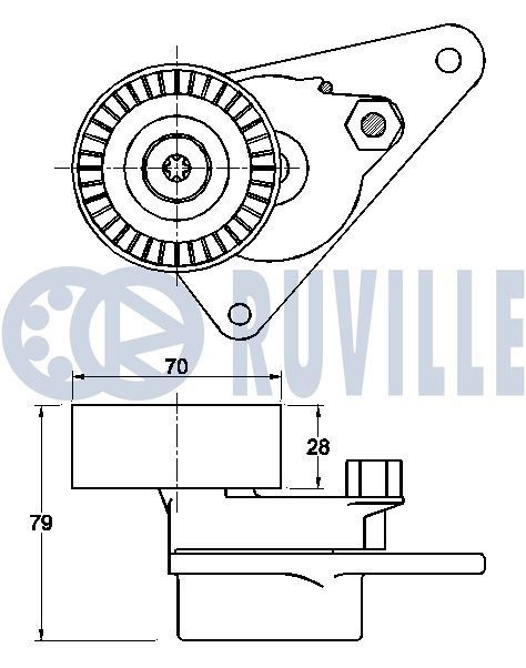 RUVILLE Deflection / Guide Pulley, v-ribbed belt Article number: 56654 cheaply