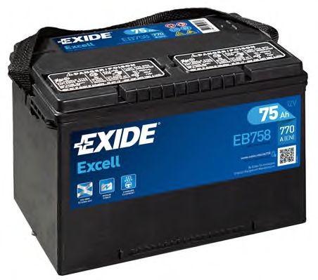 EXIDE Battery EXCELL Article number: EB758 cheaply