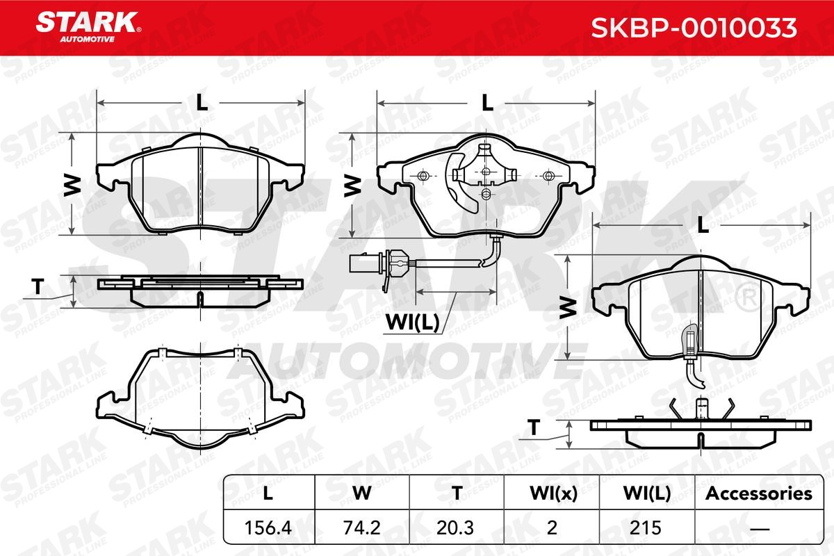 STARK Brake pad set Article number: SKBP-0010033 cheaply