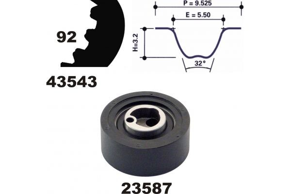 MAPCO Timing belt kit Article number: 23543 cheaply