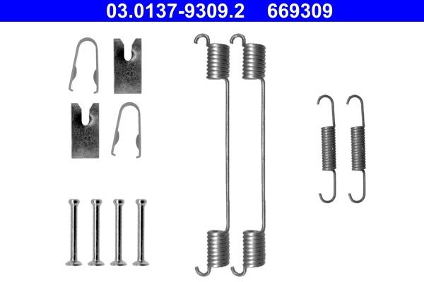 ATE 03.0137-9309.2 Lisakomplekt, Piduriklotsid T-CROSS 1.0 TSi (CHZL, DKLA) 95 HP Bensiin