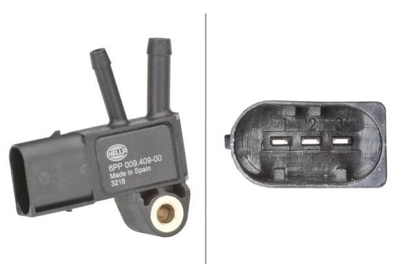 HELLA Sensor, exhaust pressure Article number: 6PP 009 409-001 cheaply