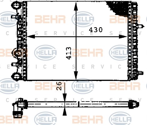 HELLA Engine radiator Article number: 8MK 376 716-234 cheaply