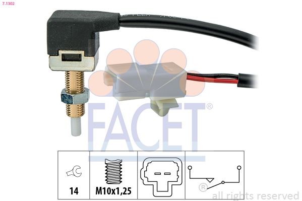 FACET Switch, clutch control (cruise control) Article number: 7.1302 cheaply