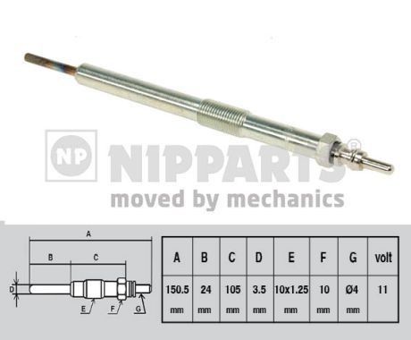 NIPPARTS Glow plug Article number: J5710402 cheaply