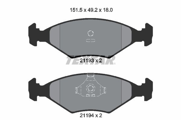 TEXTAR Brake pad set Article number: 2119301 cheaply