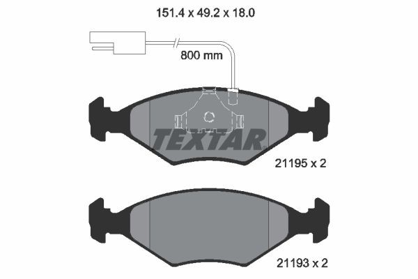 TEXTAR Brake pad set Article number: 2119501 cheaply