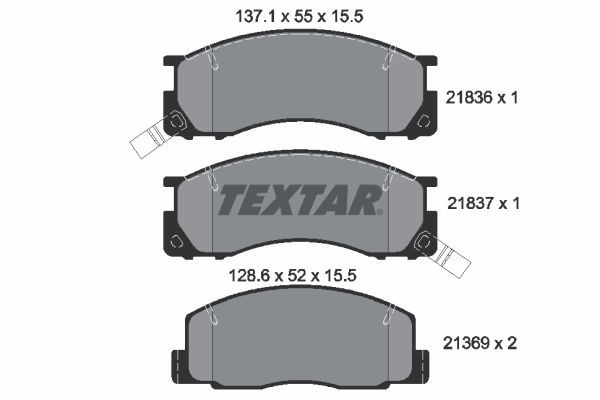 TEXTAR Brake pad set Article number: 2183601 cheaply