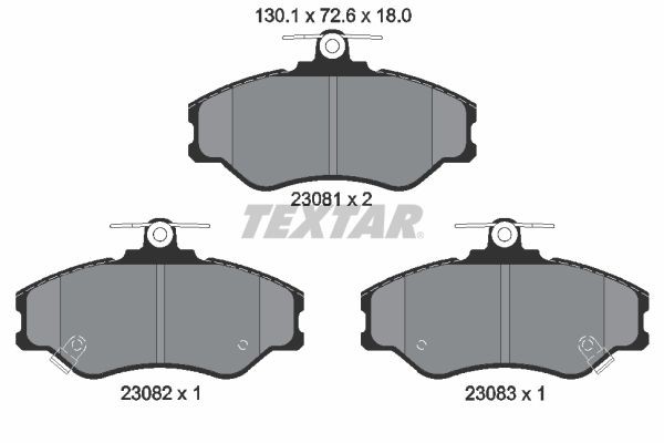 TEXTAR Brake pad set Article number: 2308101 cheaply