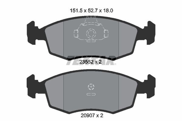 TEXTAR Brake pad set Article number: 2355202 cheaply