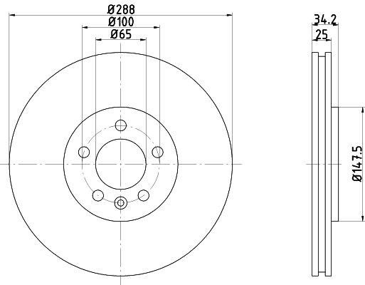 TEXTAR Brake disc Article number: 92082400 cheaply