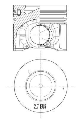 MAHLE ORIGINAL Piston Article number: 033 PI 00101 002 cheaply