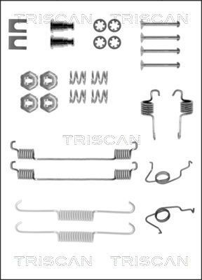 TRISCAN 8105 162330 Tilbehørssæt, bremsebakker FIESTA 1.6 XR2 95 HK Benzin 1989