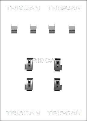 TRISCAN 8105 421586 Σετ βοηθ. εξαρτημάτων, τακάκια φρένων LANCER 1.8 GTi 16V 140 PS Βενζίνη 1994