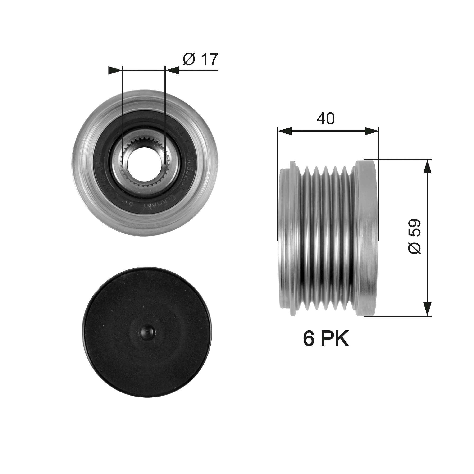 GATES Alternator Freewheel Clutch Article number: OAP7097 cheaply