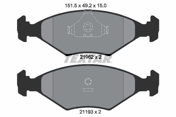 TEXTAR Brake pad set Article number: 2196202 cheaply