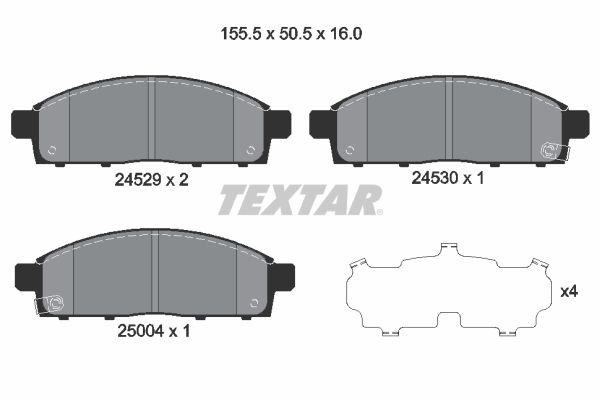 TEXTAR Brake pad set Article number: 2452901 cheaply