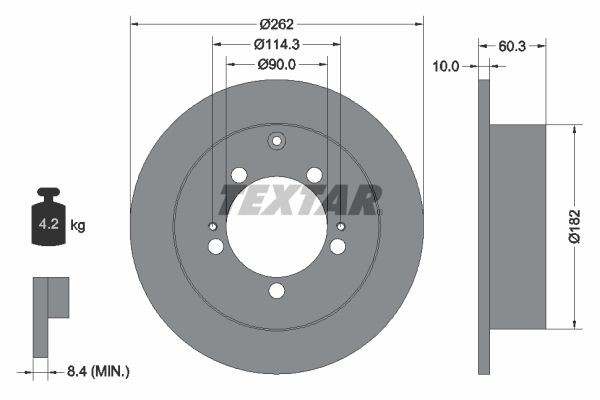 TEXTAR Brake disc Article number: 92136103 cheaply