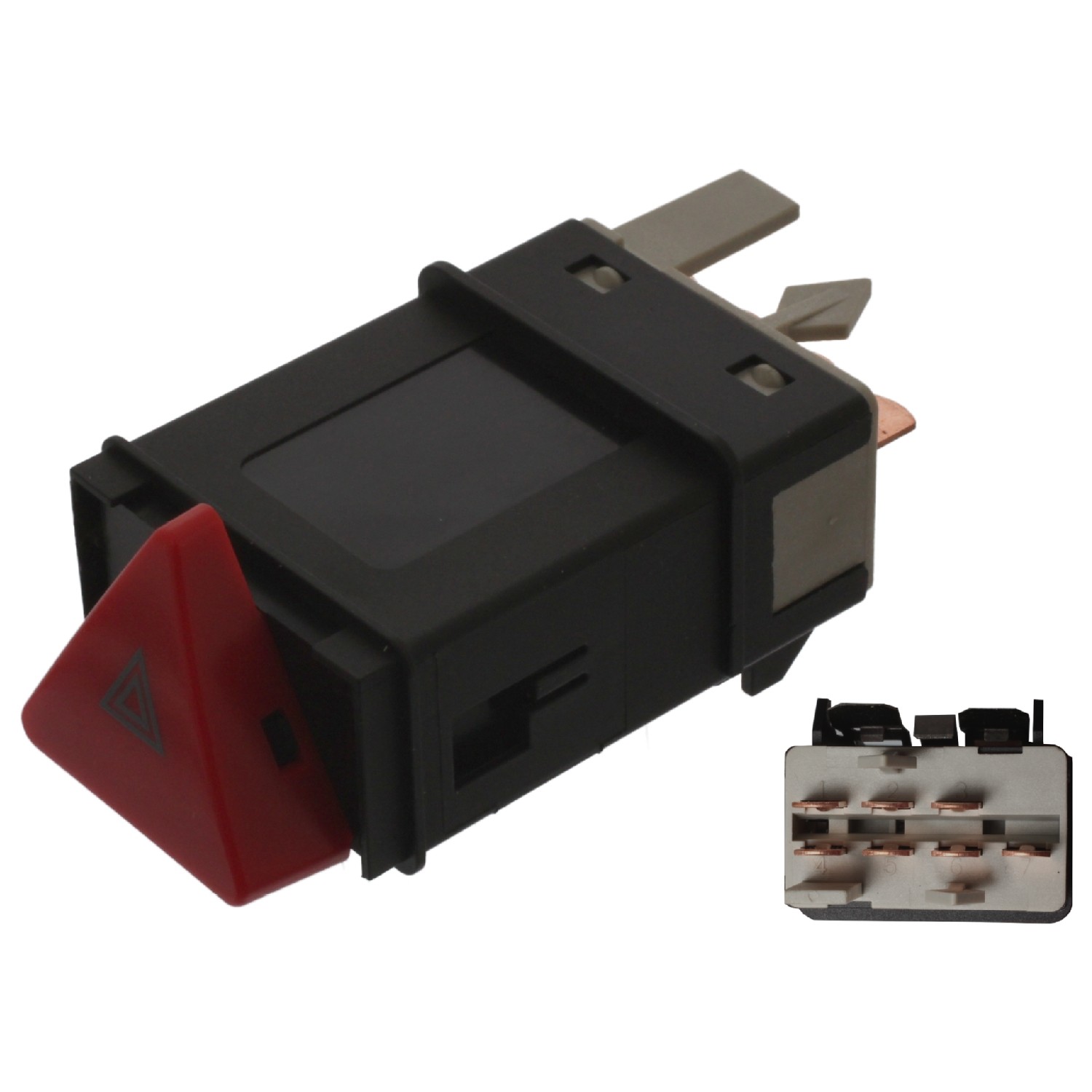 FEBI BILSTEIN 44393 Hazard Light Switch TRANSPORTER 2.4 D Syncro 78 PS Diesel 2003