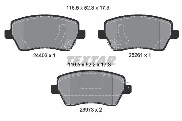TEXTAR Brake pad set Article number: 2440301 cheaply