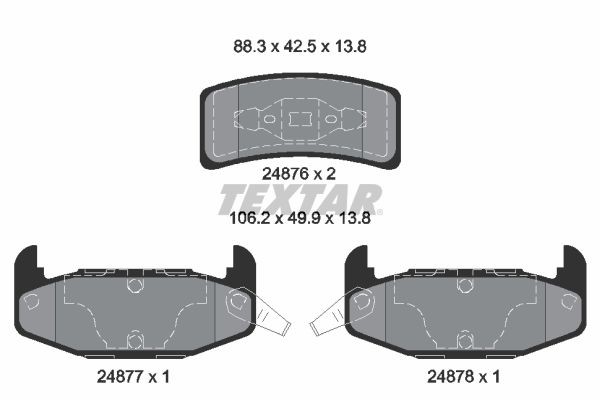 TEXTAR Brake pad set Article number: 2487601 cheaply