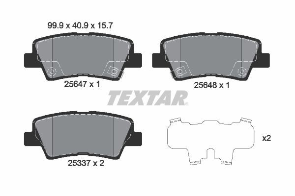 TEXTAR Brake pad set Article number: 2564701 cheaply