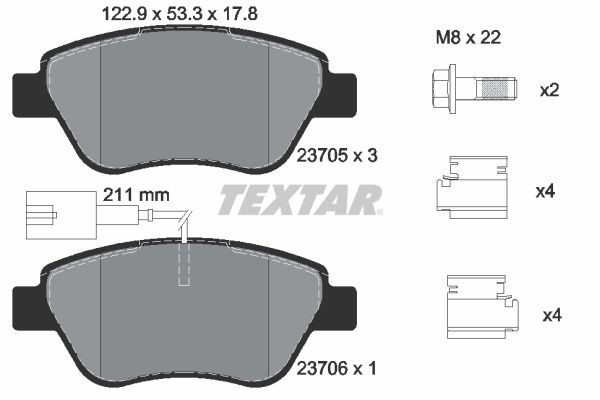 TEXTAR Bremseklodser Varenummer: 2370581 billige