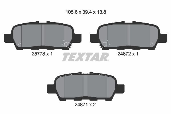 TEXTAR Brake pad set Article number: 2577801 cheaply