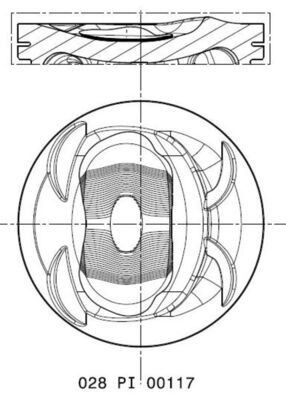 MAHLE ORIGINAL Piston Article number: 028 PI 00117 001 cheaply