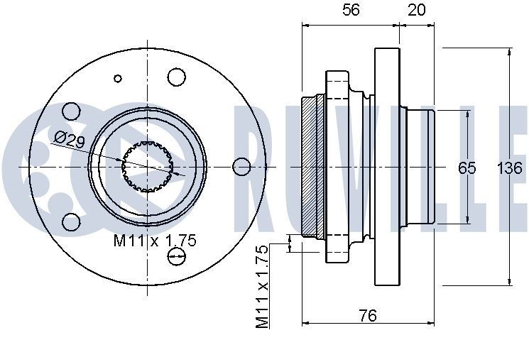 RUVILLE Timing belt deflection pulley Article number: 55465 cheaply