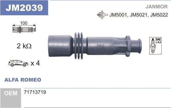 JANMOR Plug, coil Article number: JM2039 cheaply