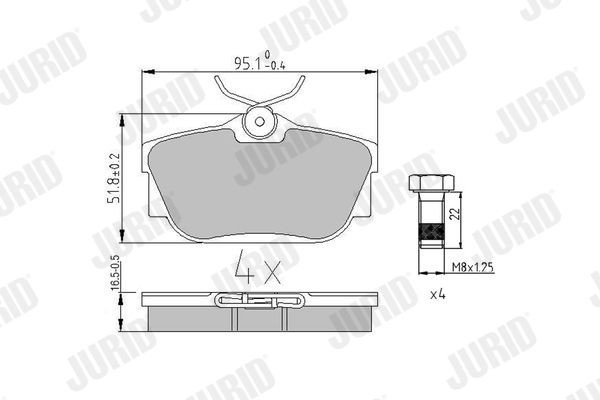 JURID Brake pad set Article number: 571875J cheaply