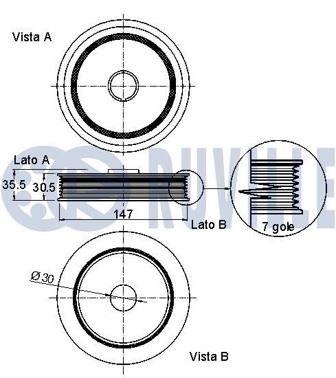 RUVILLE Crankshaft pulley Article number: 515826 cheaply