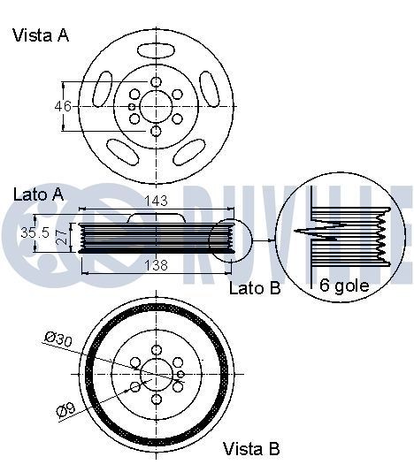 RUVILLE Crankshaft pulley Article number: 515904 cheaply