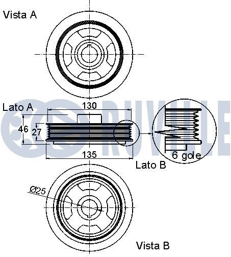 RUVILLE Crankshaft pulley Article number: 515401 cheaply