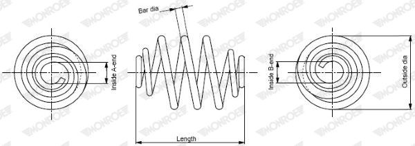 MONROE Coil spring Article number: SP2833 cheaply