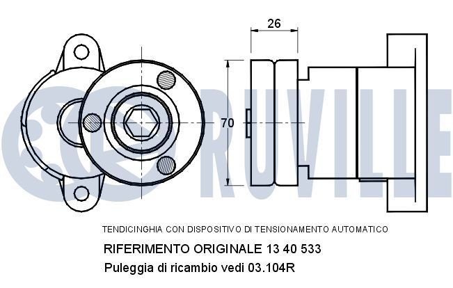 RUVILLE Timing chain tensioner Article number: 3452002 cheaply