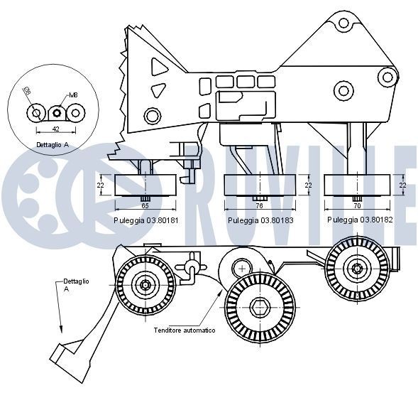 RUVILLE 3483000 Guides, timing chain XJ V8 Super 4.0 363 PS Petrol 2003