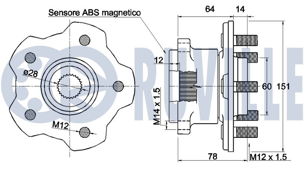 RUVILLE Wheel Hub Article number: 485816 cheaply