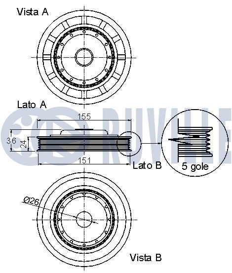 RUVILLE Crankshaft pulley Article number: 515100 cheaply