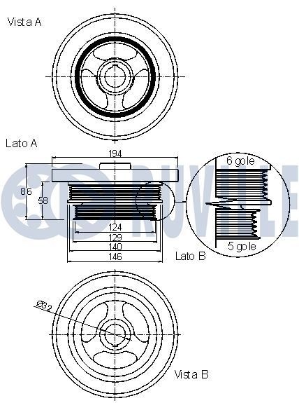RUVILLE Crankshaft pulley Article number: 515201 cheaply
