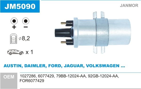 JANMOR Ignition coil Article number: JM5090 cheaply