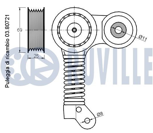 RUVILLE 5576551 Rullikukomplekt, hammasrihm BORA 1.8 T 4motion 150 HP Bensiin 2005