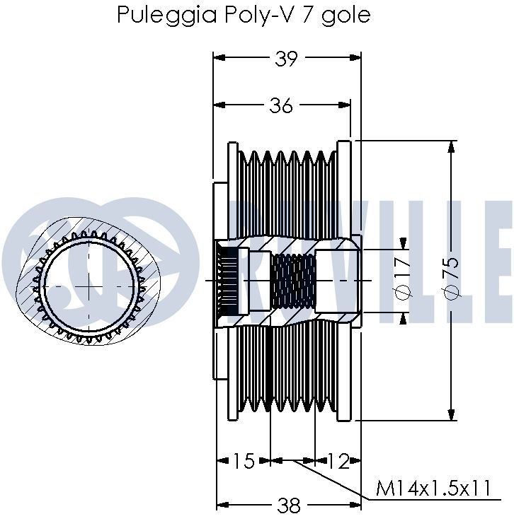 RUVILLE 5664350 Pulley Set, timing belt C5 3.0 V6 207 PS Petrol 2005