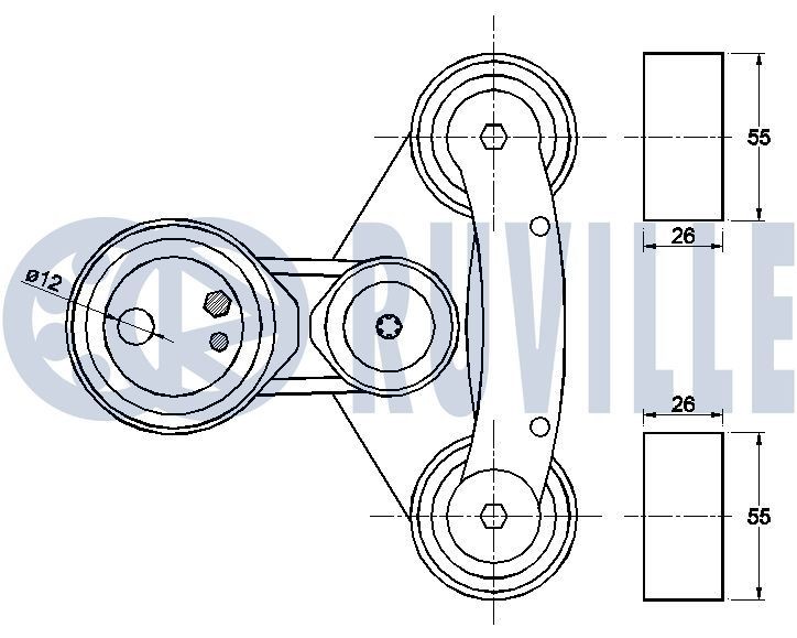 RUVILLE 5731350 Pulley Set, timing belt PAJERO / SHOGUN 2.5 TDiC 99 PS Diesel 2000
